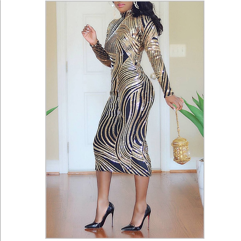 Sequins Knee Length Dress